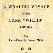 A Whaling Voyage in the Bark 'Willis' 1849-1850