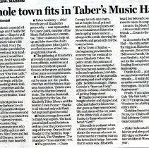 Whole town fits in Taber's Music Hall