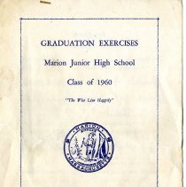 Graduation Exercises Marion Junior High School Class of 1960