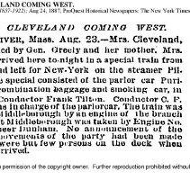 Mrs. Cleveland Coming West