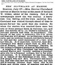 Mrs. Cleveland Visiting