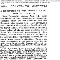 Mrs. Cleveland Consents