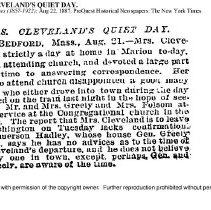 Mrs. Cleveland's Quiet Day