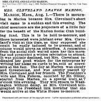 Mrs. Cleveland Leaves Marion