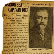 Marion Sea Captain Dies