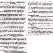 Land Trust Seeks Purchase of Historic Quarry