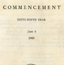 Commencement Sixty-Ninth Year, June 6, 1945