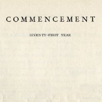Commencement Seventy-First Year, June 4, 1947