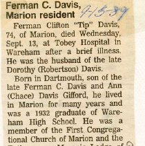 Ferman C. Davis - Marion resident
