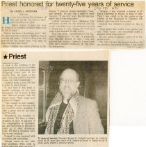 Priest honored for twenty-five years of service