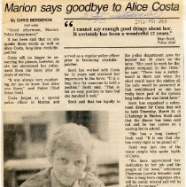 Marion says goodbye to Alice Costa