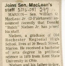 Joins Sen. MacLean's staff