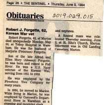 Robert J. Forgette, 62, Korean War Vet