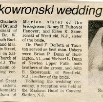 Dunn, Skowronski wedding