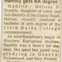 Hambly gets BA degree