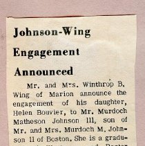 Johnson - Wiing Engagement Announcement