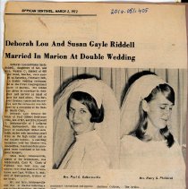 Deborah Lou And Susan Gayle Riddell Married In Marion At Double Wedding