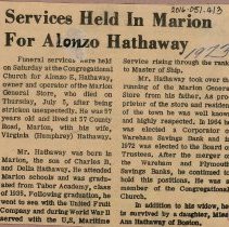 Services Held In Marion For Alonzo Hathaway