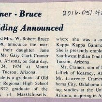 Cramer-Bruce Wedding Announcement