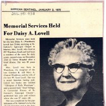 Memorial Services Held For Daisy A. Lovell
