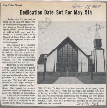 Dedication Date Set For May 5th