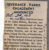 Severance - Parris Engagement Announced