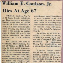 William E. Coulson, Jr. Dies At Age 67