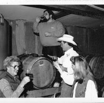 Sampling wine at Pacheco Winery