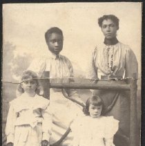 Hazel Chisholm with friend and 2 servants