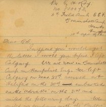 World War I Letter from Pte G.H.Roy C.E.F Bramshott Camp Hampshire England