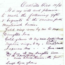 Will possibly written by Louisa Wilson on two small lined pages in purple i