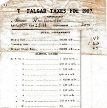 William Dowdle's Trafalgar tax assessment (Nov. 4, 1907) (Original)