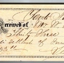 Bank cheque from William Busby to Lee & Chillas