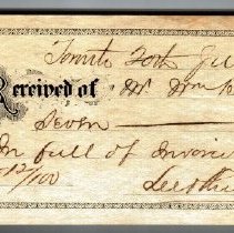 Bank cheque from William Busby to Lee & Chillas (watch and jewellery import
