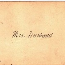 White calling card for Mrs. Husband