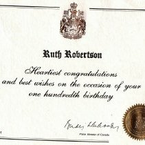 Ruth Robertson's 100th Birthday