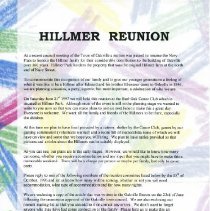 Hillmer Reunion Invitation