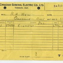 An Invoice From Canadian General Electric Company Limited