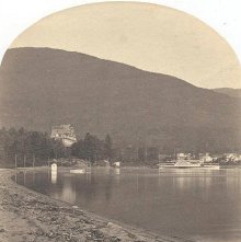 1766. Beach, east of Fort William Henry Hotel, Lake George