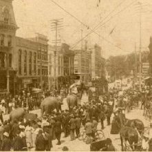ohn Robinson Ten Big Shows Circus Parade on Glen St.