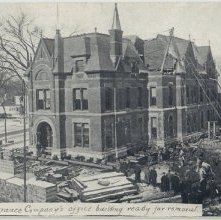 Glens Falls Insurance Company's office building ready for removal