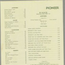 The Pioneer Menu