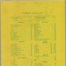 The Pioneer Menu