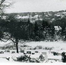 Noonan School Viewed from Wildwood Cemetery