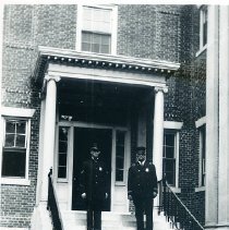 Police Officers in Front of Police Station