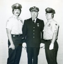 Chief Bowler with Officers Albertelli and McGee