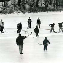 Winter Pond Ice Hockey