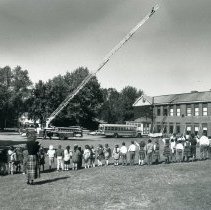 Ladder Truck outside Mystic School