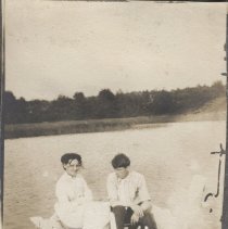 Two people in a rowboat