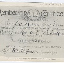 sunday school  certificate